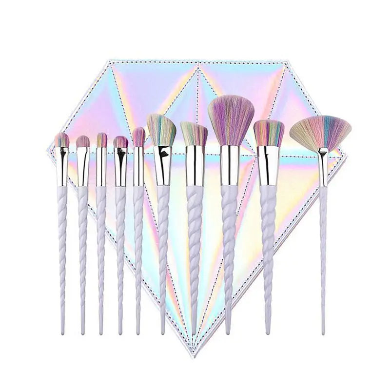 Purple Unicorn Makeup Brush Set 5–10 Pcs | Eye & Face Makeup Brush Set QXL
