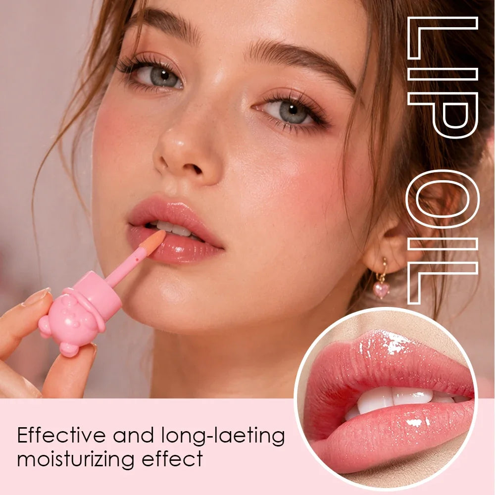 Julystar Kawaii Bear Lip Oil Gloss | Color-Changing Hydrating Lip Oil Gloss QXL