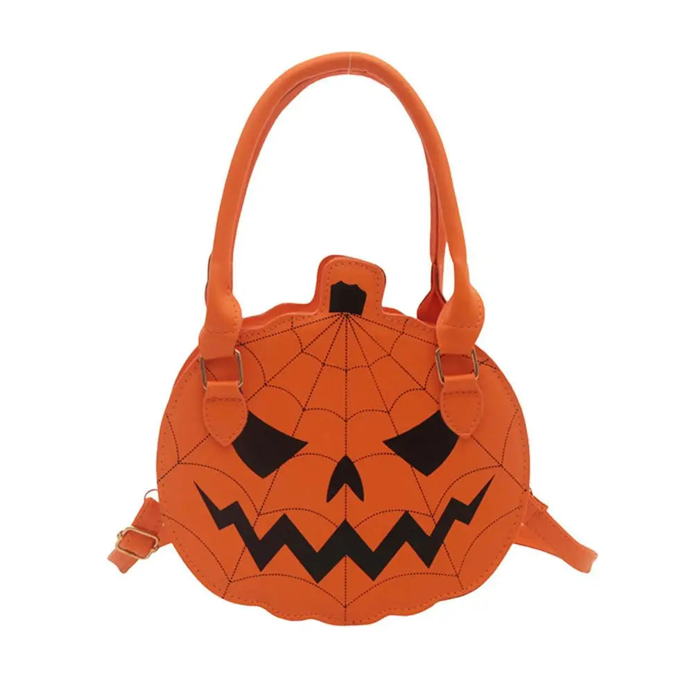 Halloween Pumpkin Crossbody Bag | Large Capacity PU Shoulder Bag Crossbody Shoulder Bag QXL Orange