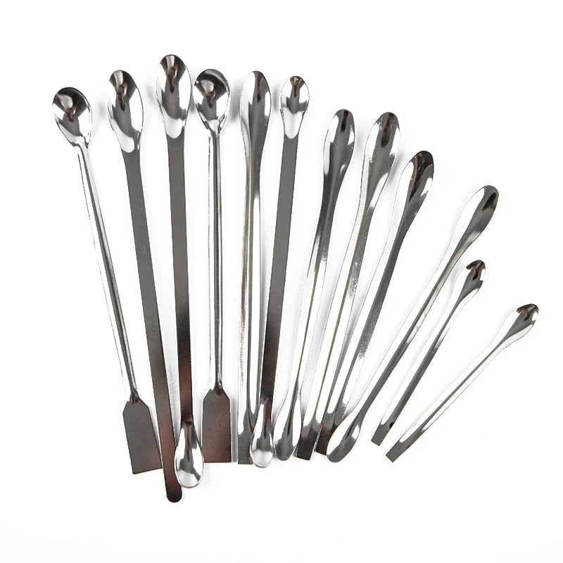12-Pc Stainless Steel Lab Spatula & Micro Scoop Set Lab Spatula Set QXL One Size