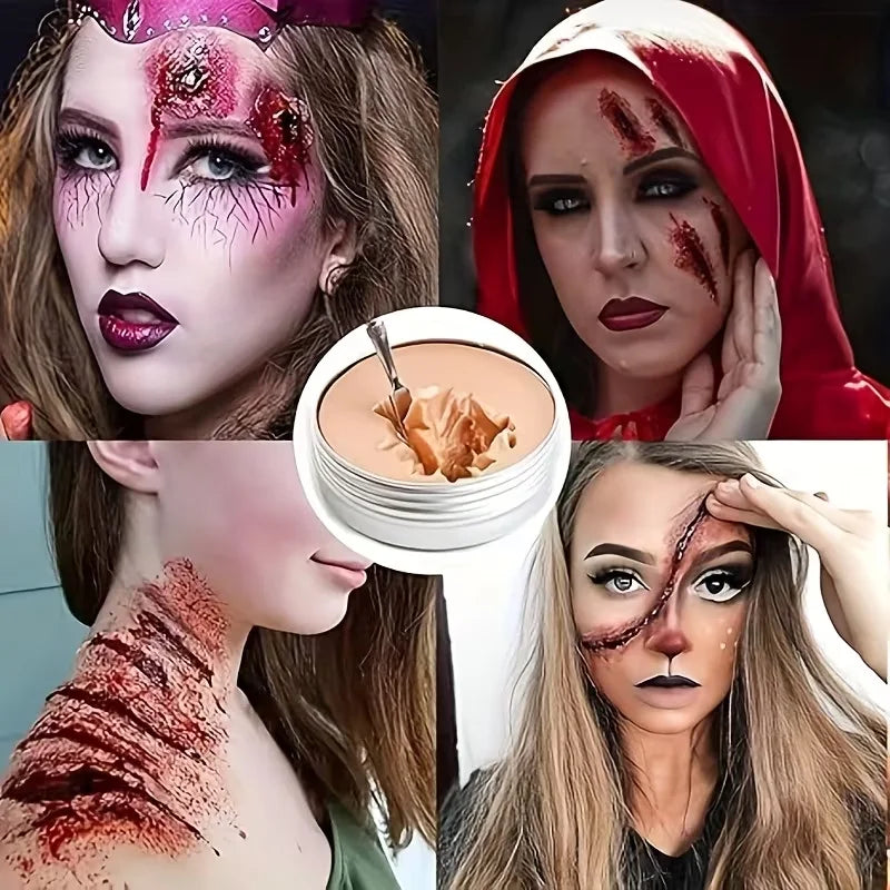 Halloween Scar Wax 2-Pack | Fake Scar Cosplay Makeup 60g SFX Scar Wax QXL