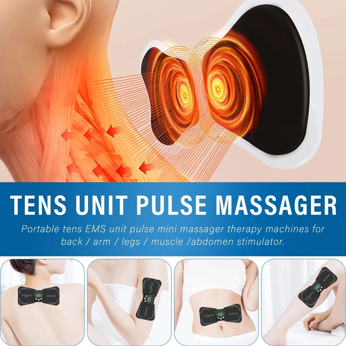 EMS Neck Massager Rechargeable | Pulse Muscle Relaxation Device EMS Neck Massager QXL