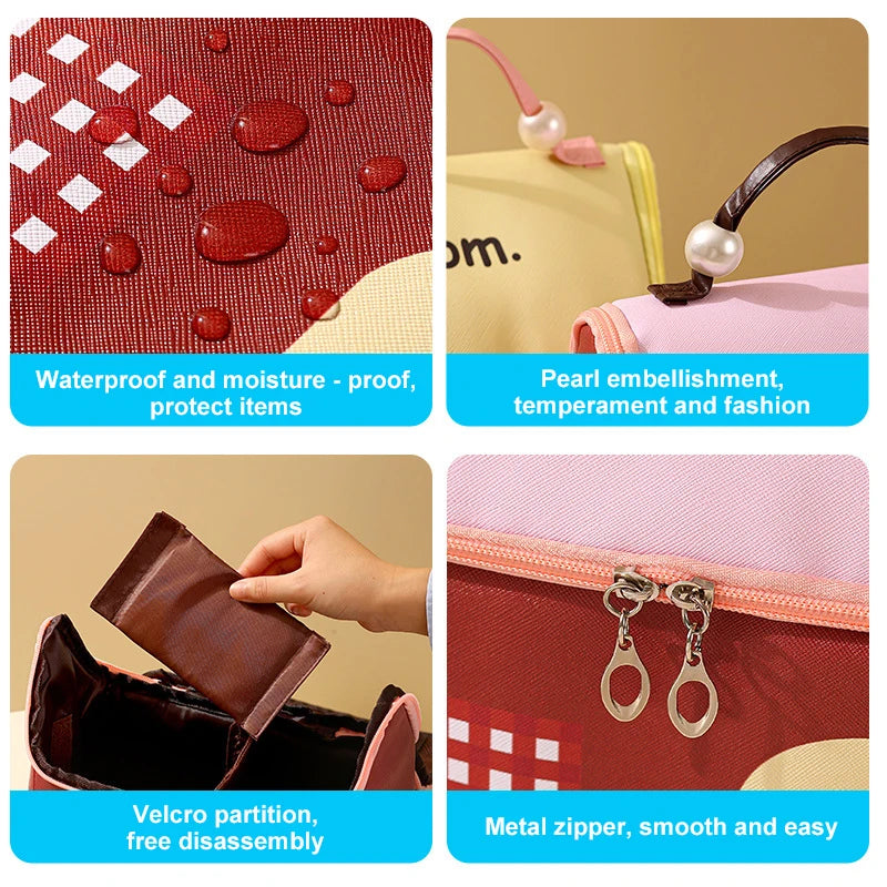 House-Shaped Large Cosmetic Bag | Cute Cartoon Travel Organizer Travel Cosmetic Bag QXL