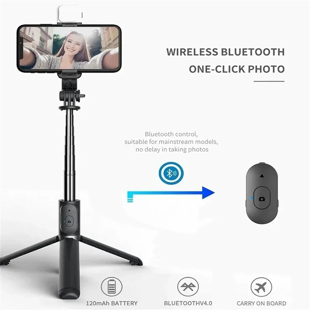 Selfie Stick Tripod with Fill Light & Bluetooth Remote Shutter Selfie Stick Tripod QXL