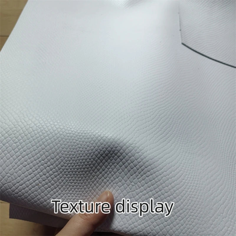 1.6mm White Snake Embossed Top Grain Cowhide Leather Sheet Craft Leather Sheet QXL