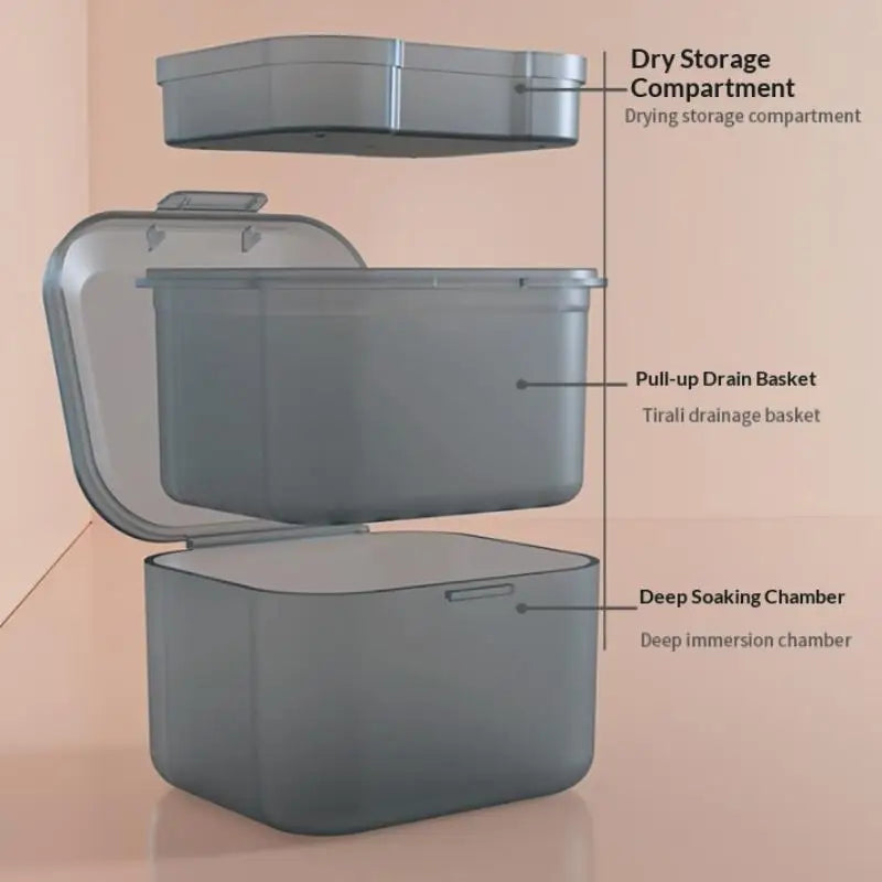 Orthodontic Retainer Storage Case with Bite Stick & Brush Retainer Storage Case QXL