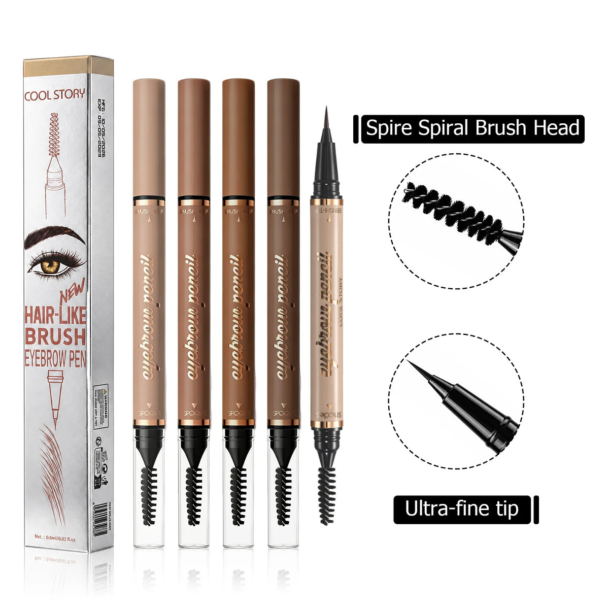 Ultra-Fine Waterproof Eyebrow Pencil & Eyeliner | Long-Lasting Eyebrow Pencil QXL