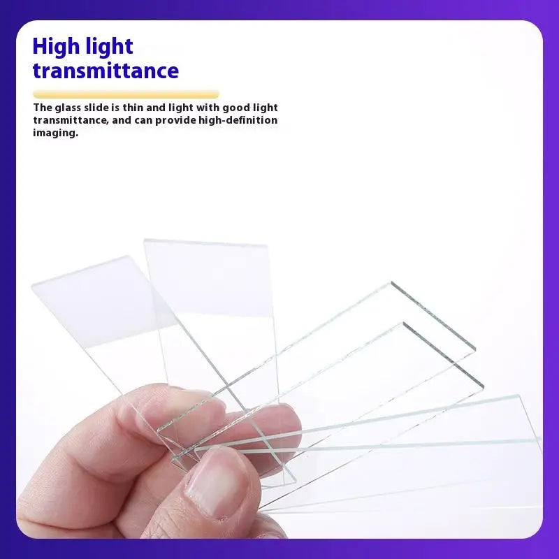 50-Pack Blank Glass Microscope Slides | 25.4×76.2mm Biology Microscope Slides QXL