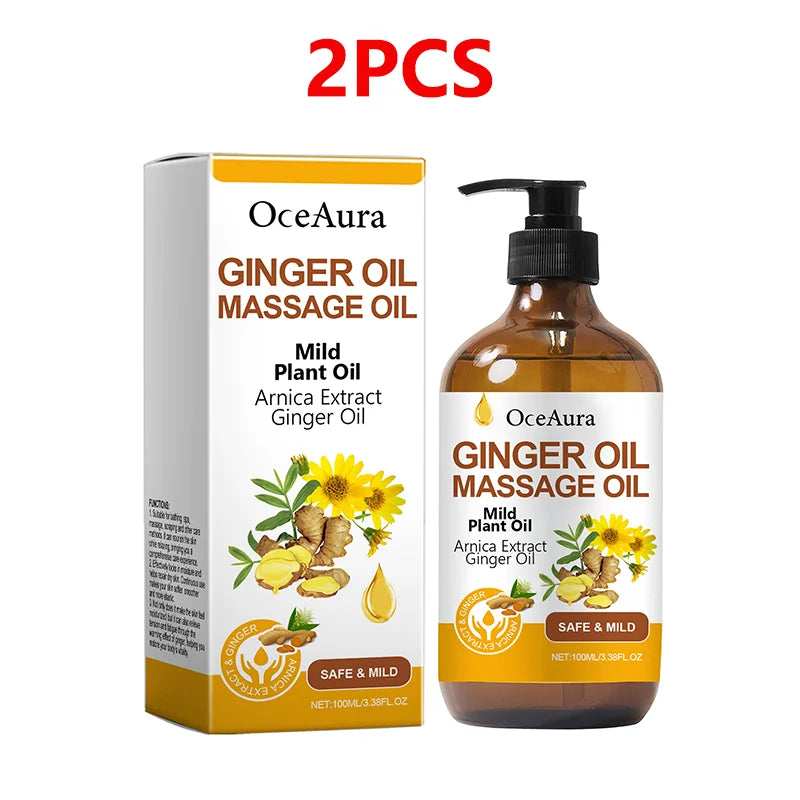 OceAura Ginger Body Massage Oil | Moisturizing & Nourishing 100ml Body Massage Oil QXL 2pcs 100ml