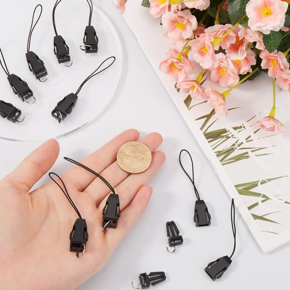 100-Pack Phone Charm Straps | Detachable Buckle & Split Ring Phone Charm Straps QXL