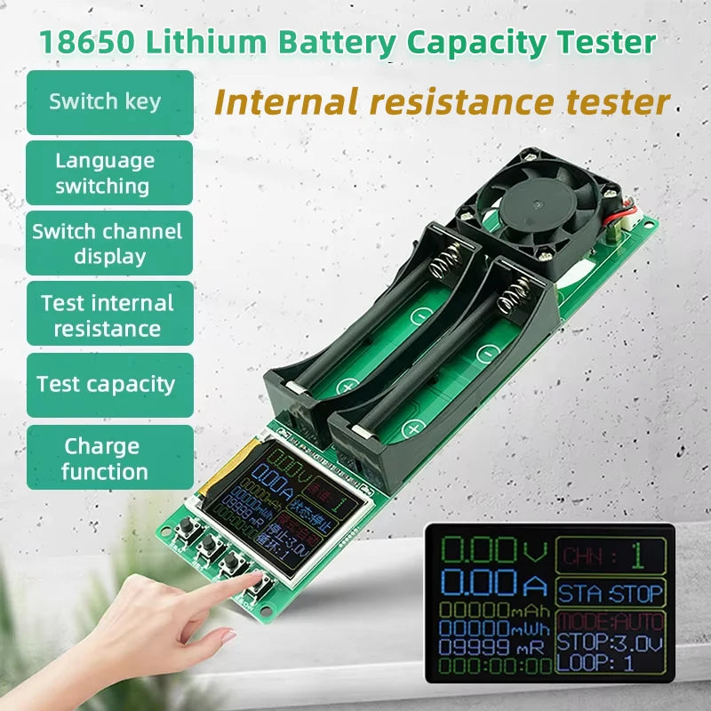 18650 Battery Capacity & Internal Resistance Tester | Type-C Battery Capacity Tester QXL