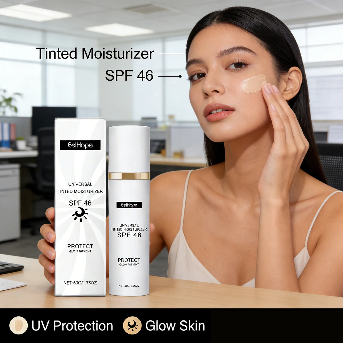 EELHOPE Tinted Moisturizer Sunscreen – Lightweight & Brightening Tinted Sunscreen Moisturizer QXL