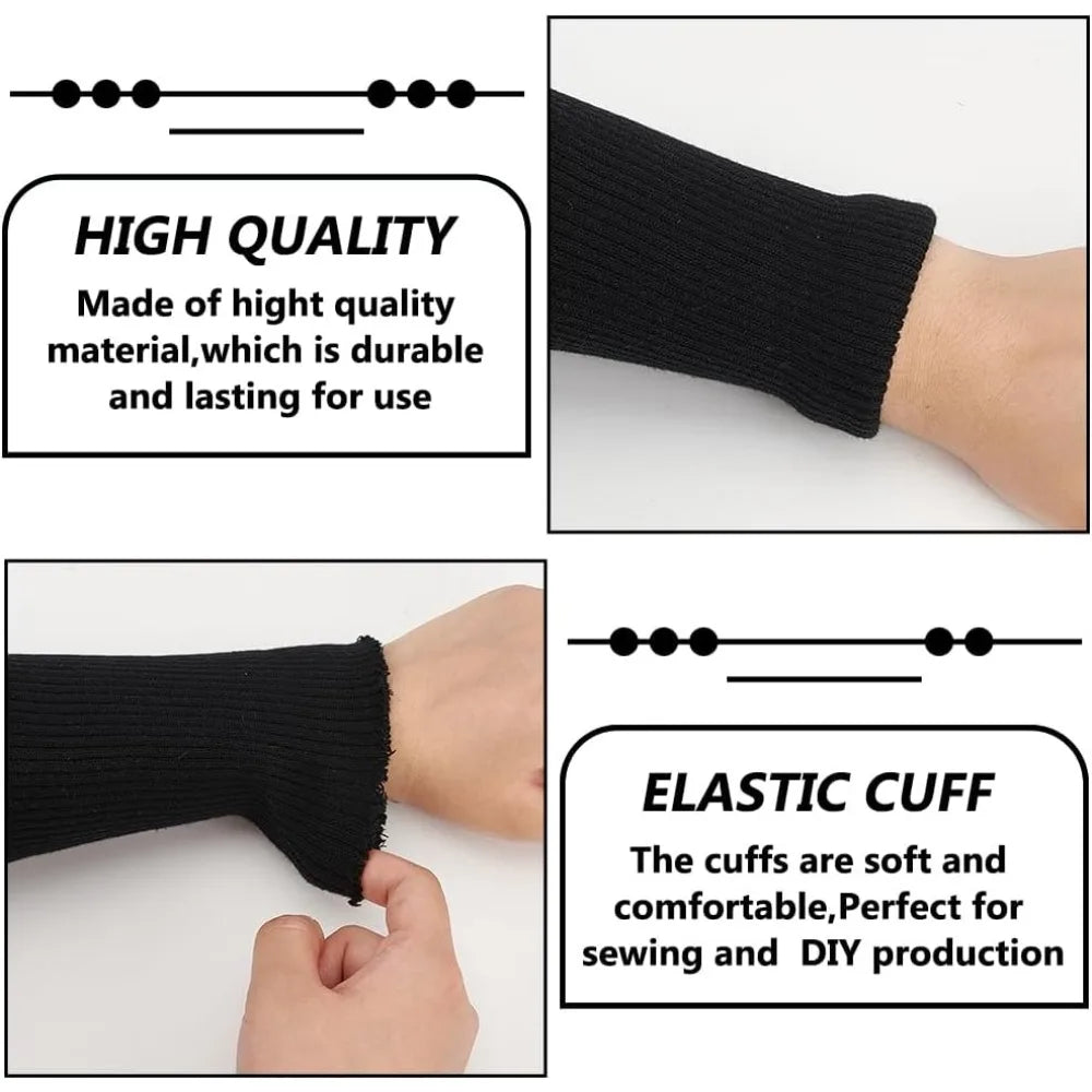2-Pack Elastic Rib Knit Cuff Fabric | Polyester Waistband Trim Rib Knit Cuff Fabric QXL
