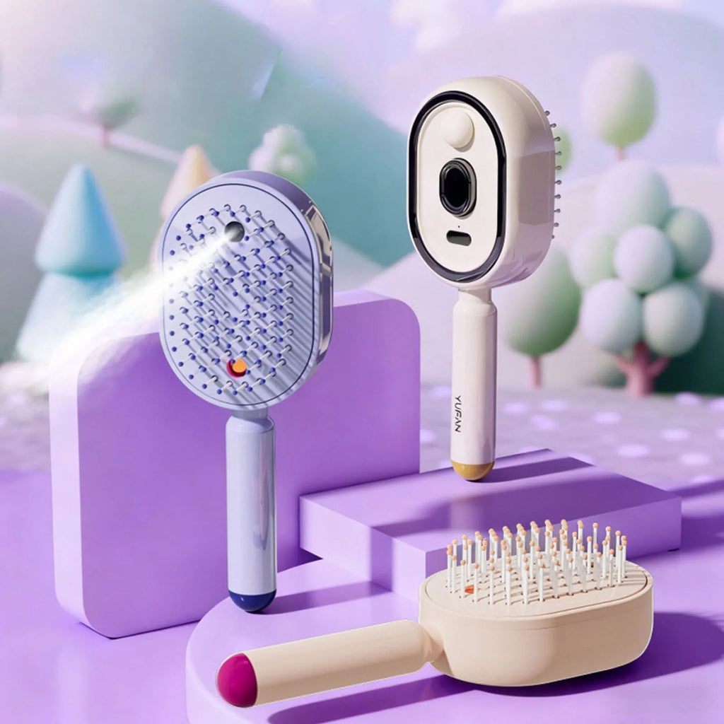 Electric Steam Hair Brush USB-C | Nano Mist Frizz Control Steam Hair Brush QXL
