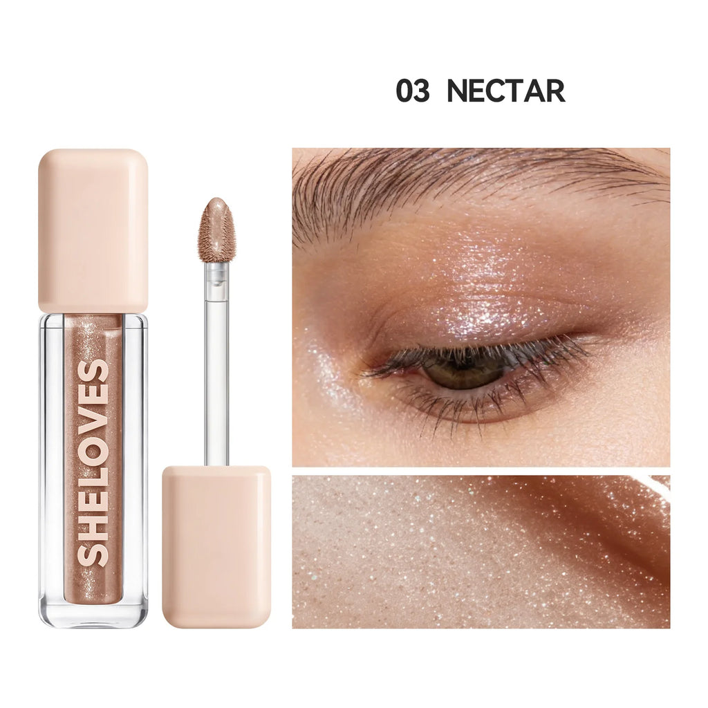 Pearlescent Glitter Liquid Eyeshadow Stick | Waterproof Shimmer Liquid Eyeshadow Stick QXL 03 NECTAR