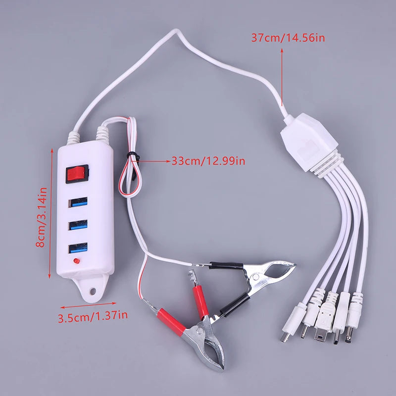 3-Port USB Clip Charger with Switch | Universal Phone Charger USB Clip Charger QXL