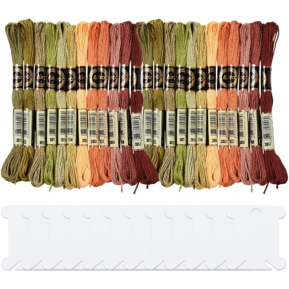 Variegated Embroidery Floss 24 Skeins | Gradient Cross Stitch Thread Embroidery Floss Set QXL