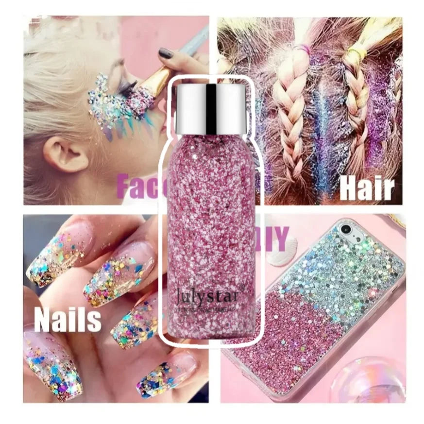 Body Glitter Gel & Face Shimmer | Multicolor Sequins 30ml Body Glitter Gel QXL