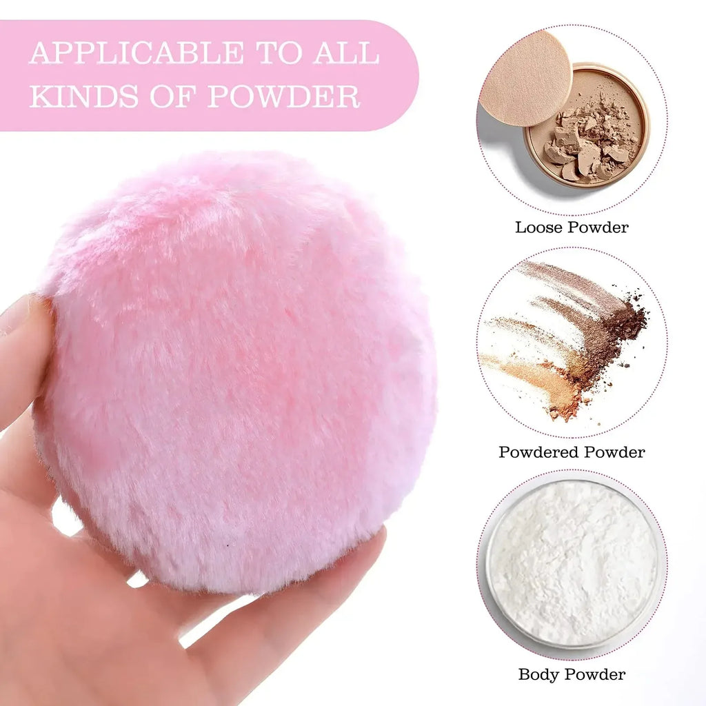 Large Velvet Powder Puff | Washable Face & Body Makeup Tool Velvet Powder Puff QXL