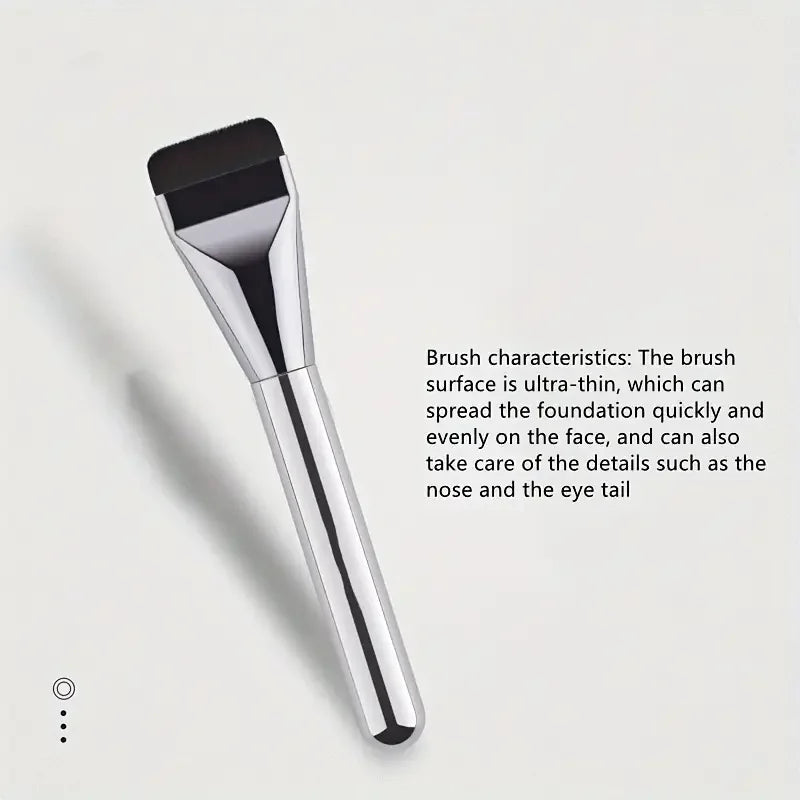 VERONNI Ultra Thin Foundation & Contour Brush | Soft Fiber Foundation Makeup Brush QXL Silver
