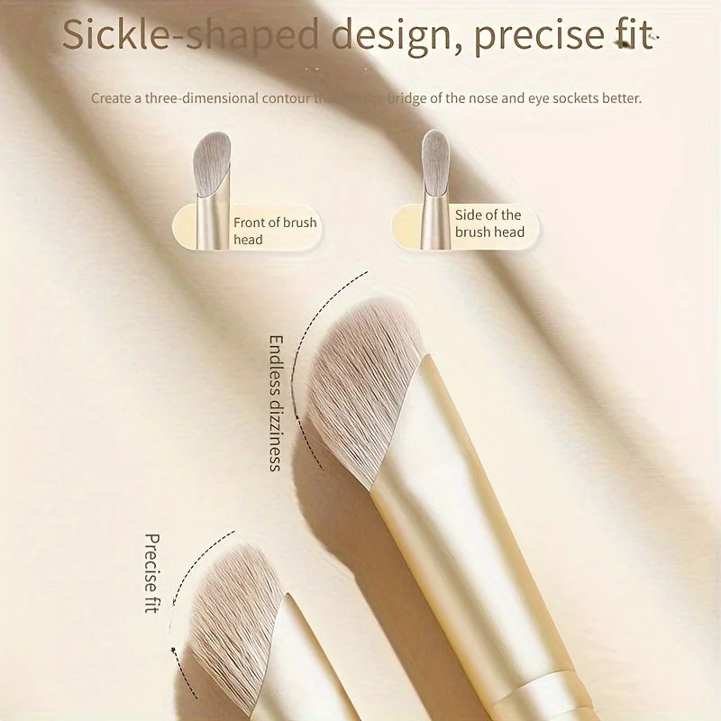 3-Piece Golden Nose Contour Brush Set | Soft Slanted Head Nose Contour Brush Set QXL