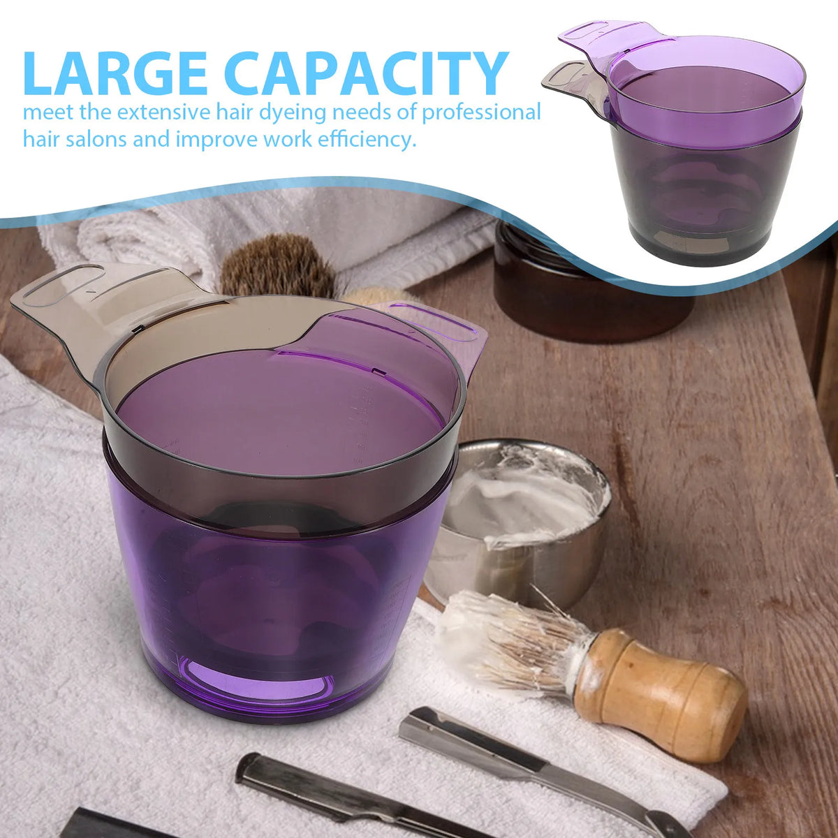 2-Pack Transparent Hair Color Mixing Bowls | Salon Tint Set Hair Dye Mixing Bowl QXL
