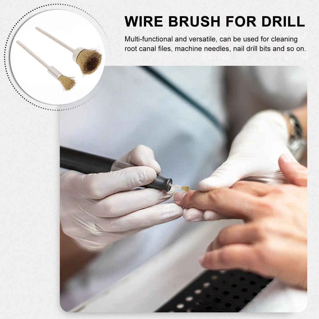 4-Pack Copper Wire Nail Drill Bit Cleaning Brush Set Nail Drill Bit Brush QXL