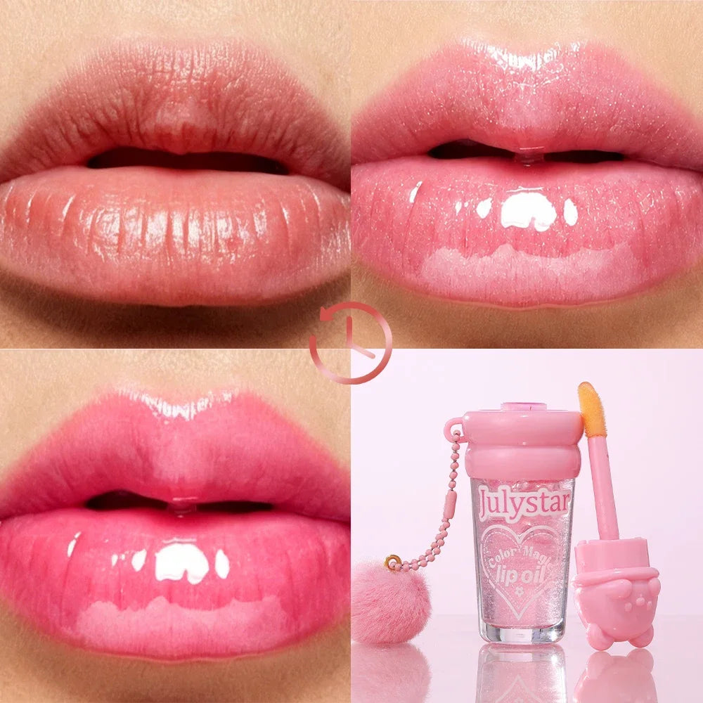 Julystar Kawaii Bear Lip Oil Gloss | Color-Changing Hydrating Lip Oil Gloss QXL