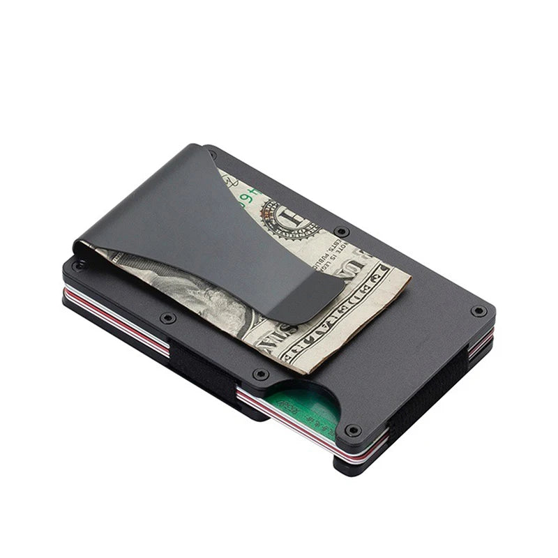 Slim RFID Minimalist Wallet – Aluminum Money Clip & Card Holder RFID Slim Wallet QXL