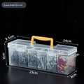 7-Piece Clear Multi-Compartment Tool Storage Organizer Set Tool Storage Organizer QXL Orange handle M