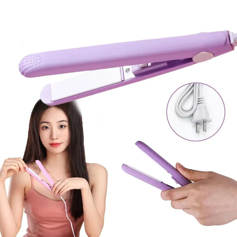 Mini 2-in-1 Hair Straightener & Curler | Portable Bangs Clip Mini Hair Straightener QXL