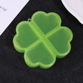 4-Grid Four-Leaf Clover Portable Pill Organizer Box Pill Organizer Box QXL Green