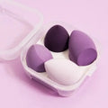MOZHOU 4-Pack Beauty Blender Makeup Sponge Set | Egg Carton Makeup Sponge Set QXL PURPLE