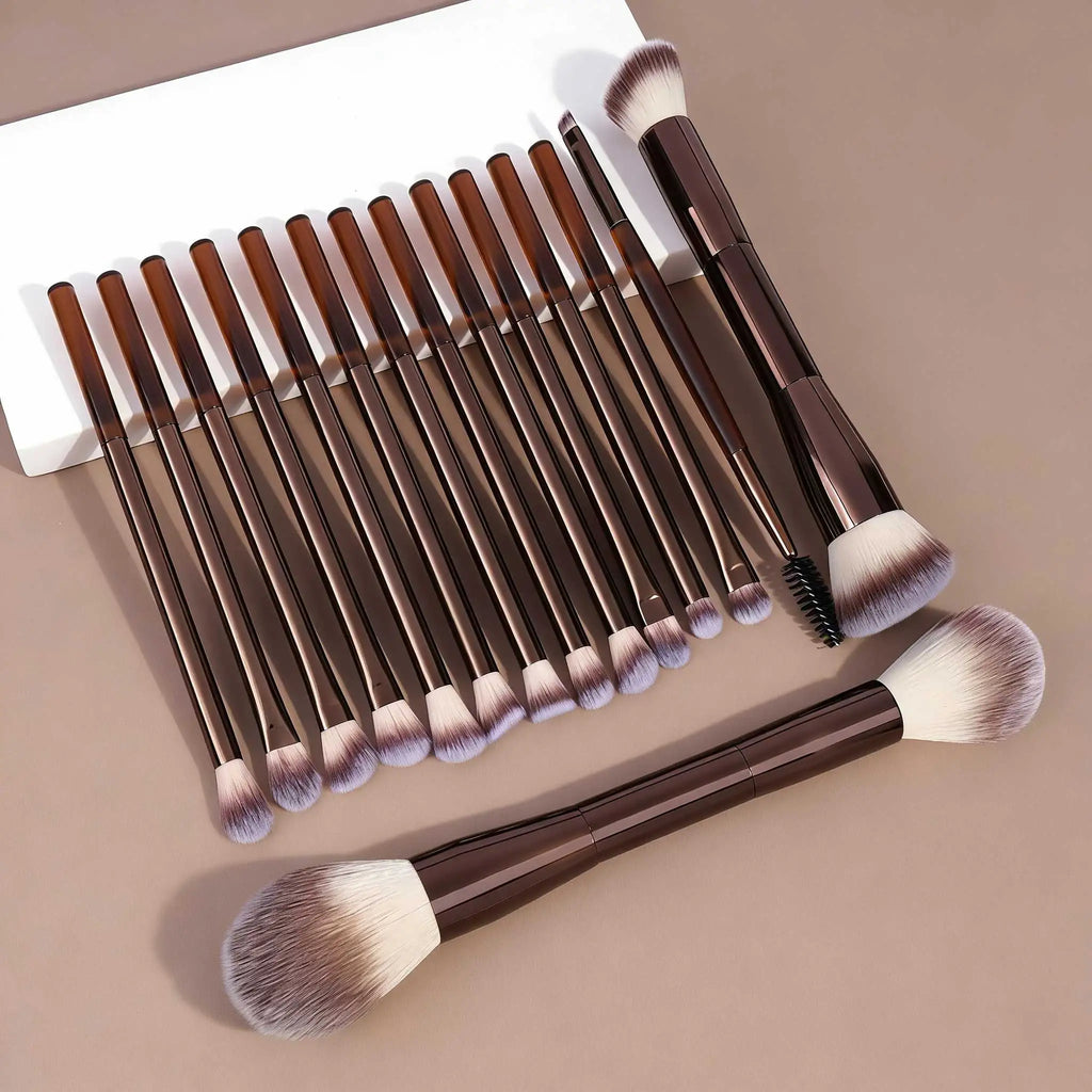 LUXEBLEND 15-Pc Double-Ended Makeup Brush Set | All-in-One Makeup Brush Set QXL