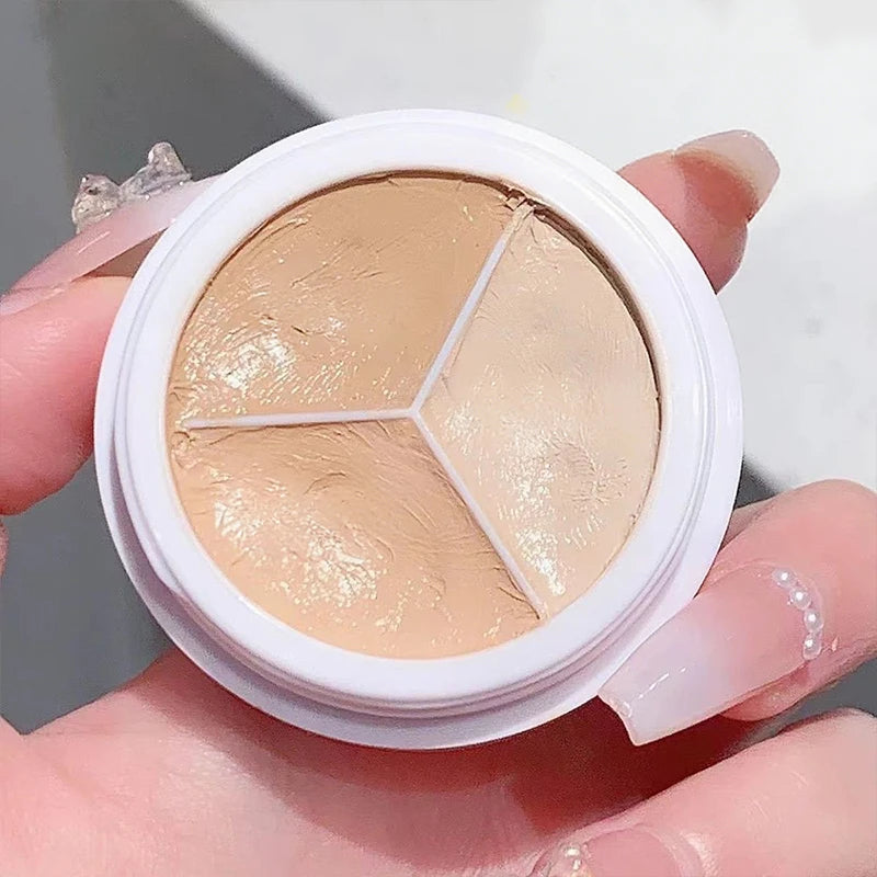 3-Color Contour Concealer Palette with Brush | Full Coverage Concealer Palette QXL 1 pcs