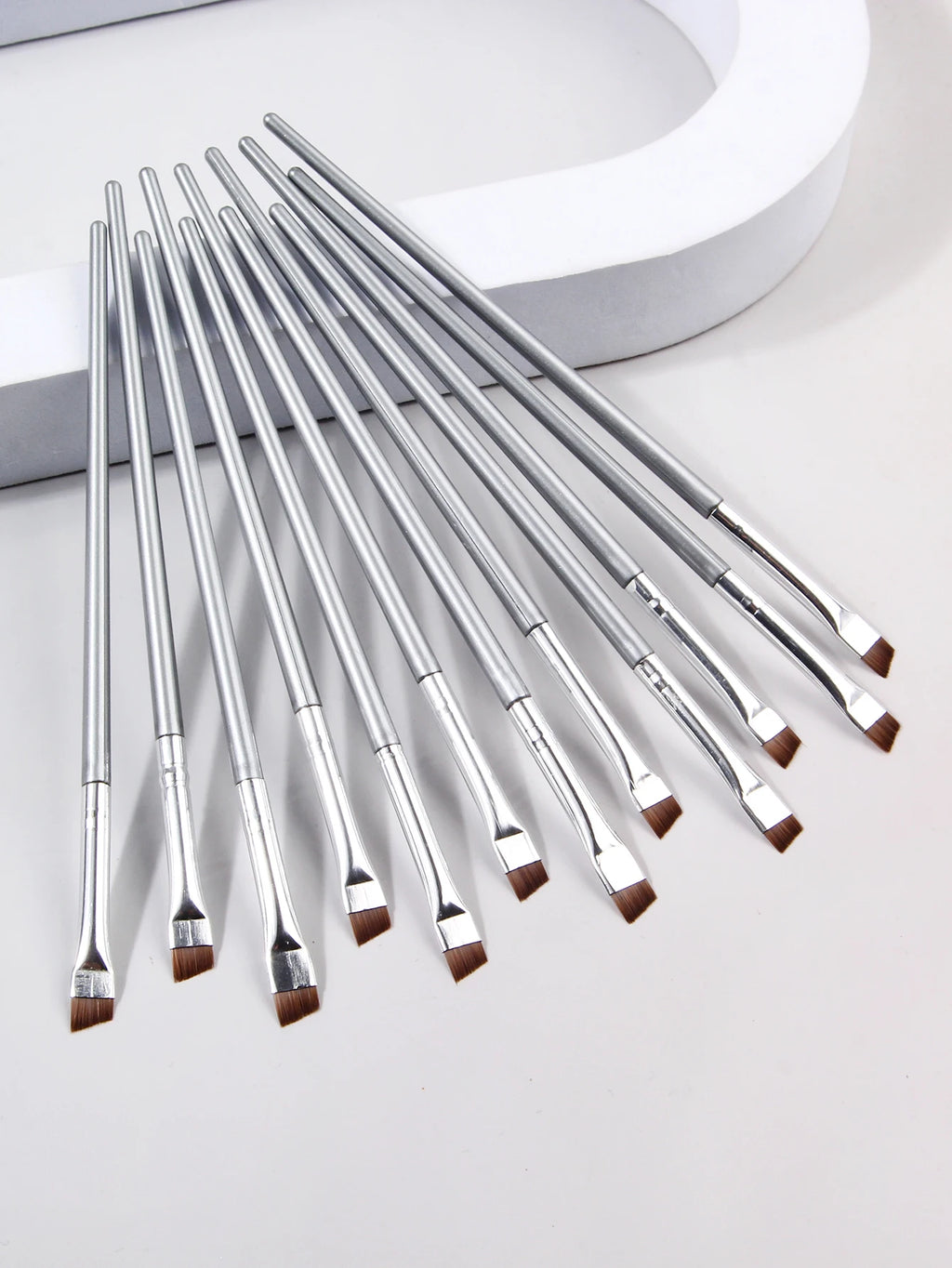 12-Pc Thin Blade Eyeliner & Eyebrow Makeup Brush Set Eye Makeup Brush Set QXL