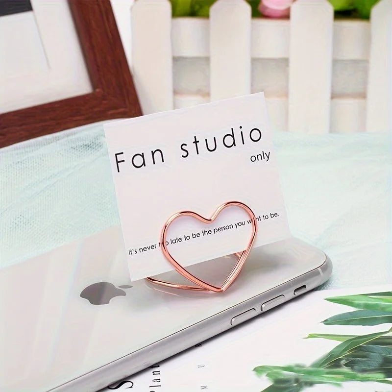 Double-Layer Heart-Shaped Metal Business Card Holder | Gold & Silver Business Card Holder QXL