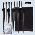 KOSSHOW 15-Pc Black Makeup Brush Set with PU Bag & Puff Makeup Brush Set QXL black