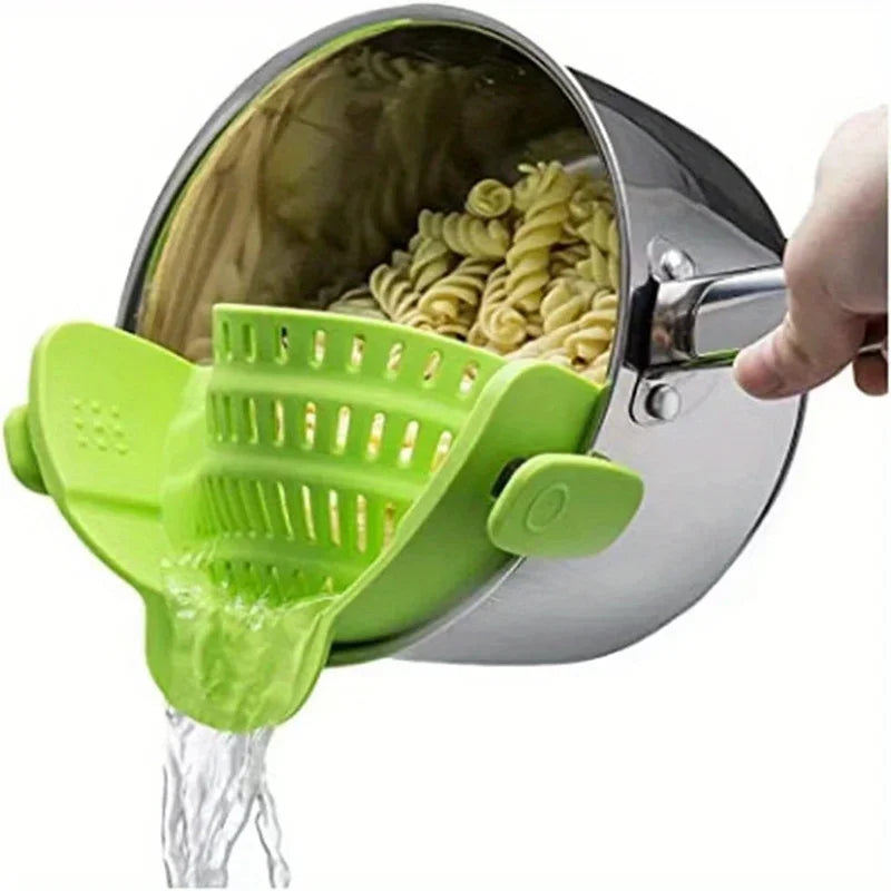 Wide-Mouth Silicone Pot Clip Strainer with Anti-Splash Guard Pot Clip Strainer QXL