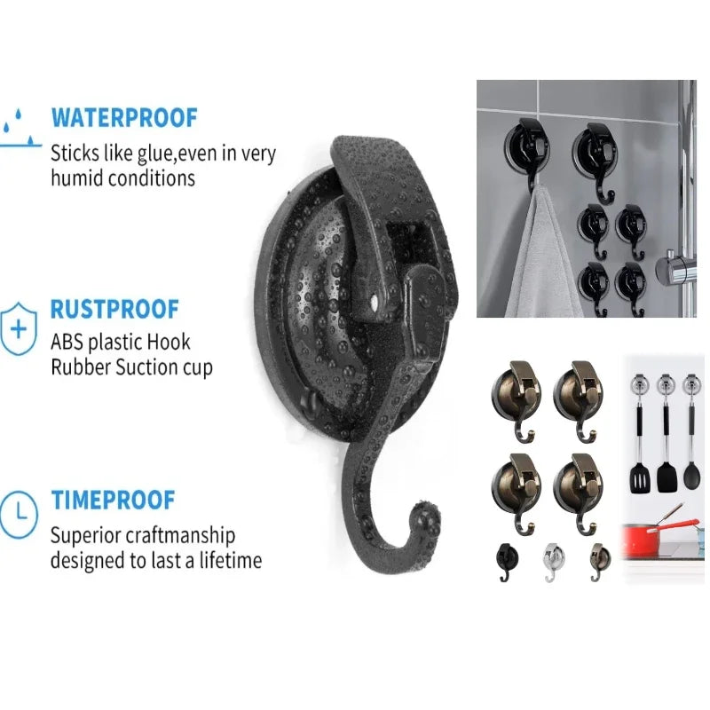 2-Pack Heavy-Duty 15lb Suction Cup Hooks – No Drilling Suction Cup Hooks QXL