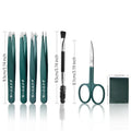 Colorful Stainless Steel Tweezers Set | Lash & Brow Tool 2/4/6Pc Beauty Tweezers Set QXL Green 6 pcs with bag