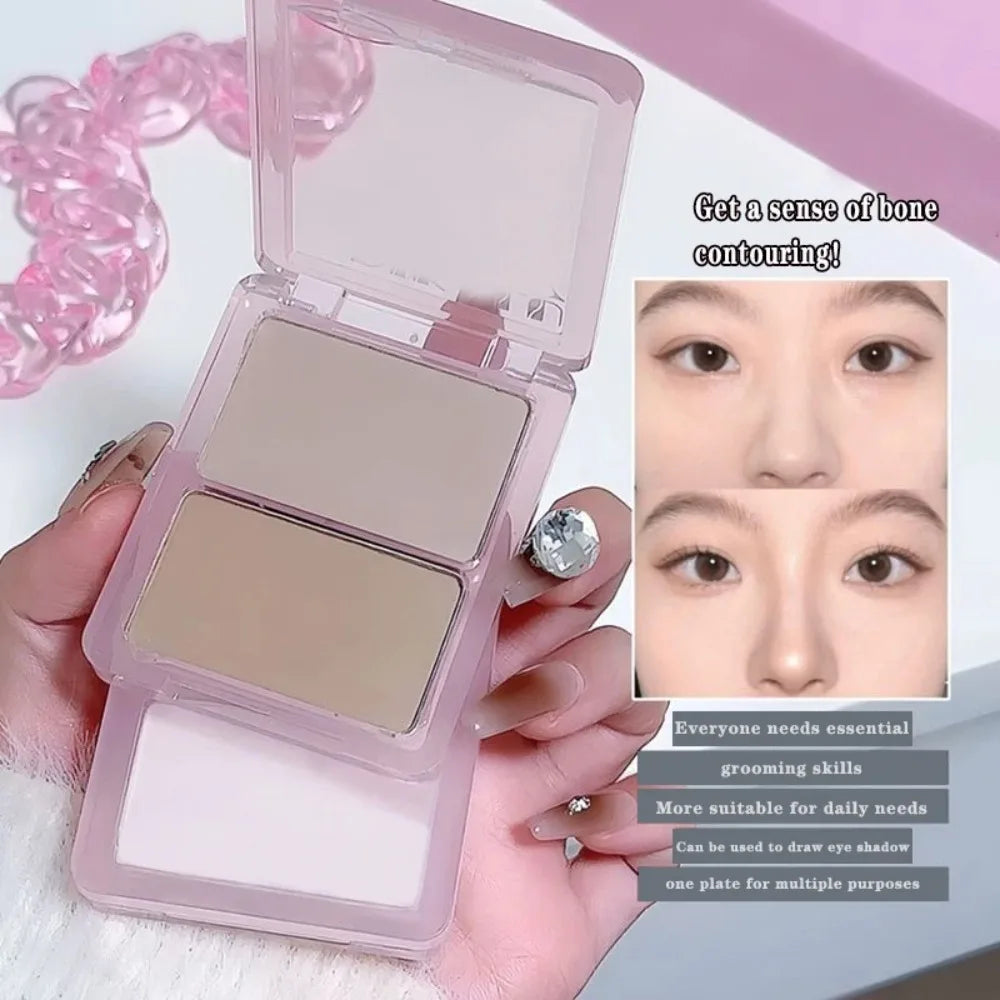 Two-Tone Matte Contour & Blush Palette | Korean 3D Sculpt Contour Blush Palette QXL