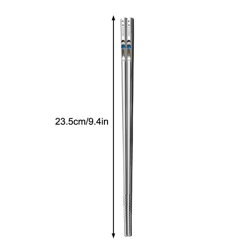 316 Stainless Steel Anti-Slip Chopsticks | Dishwasher Safe Stainless Steel Chopsticks QXL