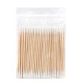 100-Pack Double-Ended Wooden Cotton Swabs – Nail & Lash Disposable Cotton Swabs QXL 100PCS-White