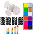 VERONNI 12-Color UV Blacklight Glow Face & Body Paint Palette UV Glow Body Paint QXL 4pcs-10brush-01
