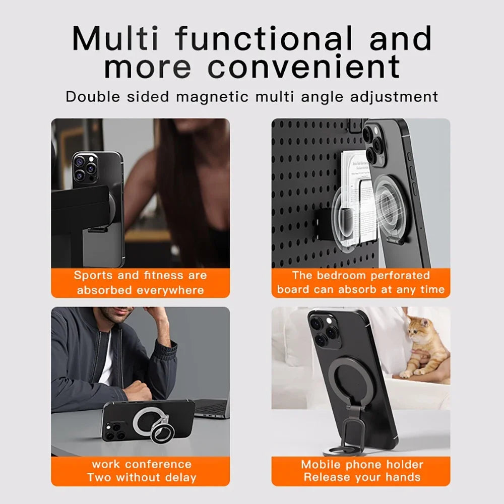 Double-Sided Magnetic Phone Ring Holder & Folding Stand Phone Ring Stand QXL