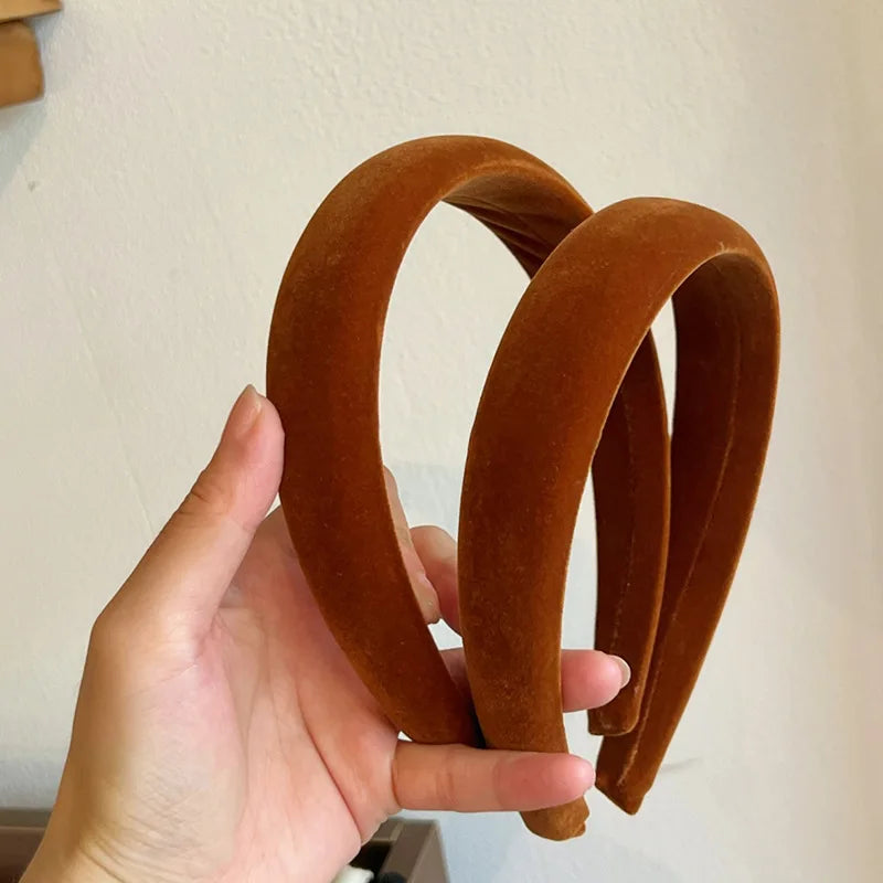 Velvet Pumpkin Orange Headband | Korean Style Hair Hoop Velvet Hair Headband QXL