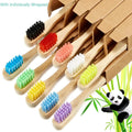 10-Pack Bamboo Toothbrush | BPA-Free Eco-Friendly Kids & Adults Bamboo Toothbrush Set QXL 5 Adults and 5 Kids