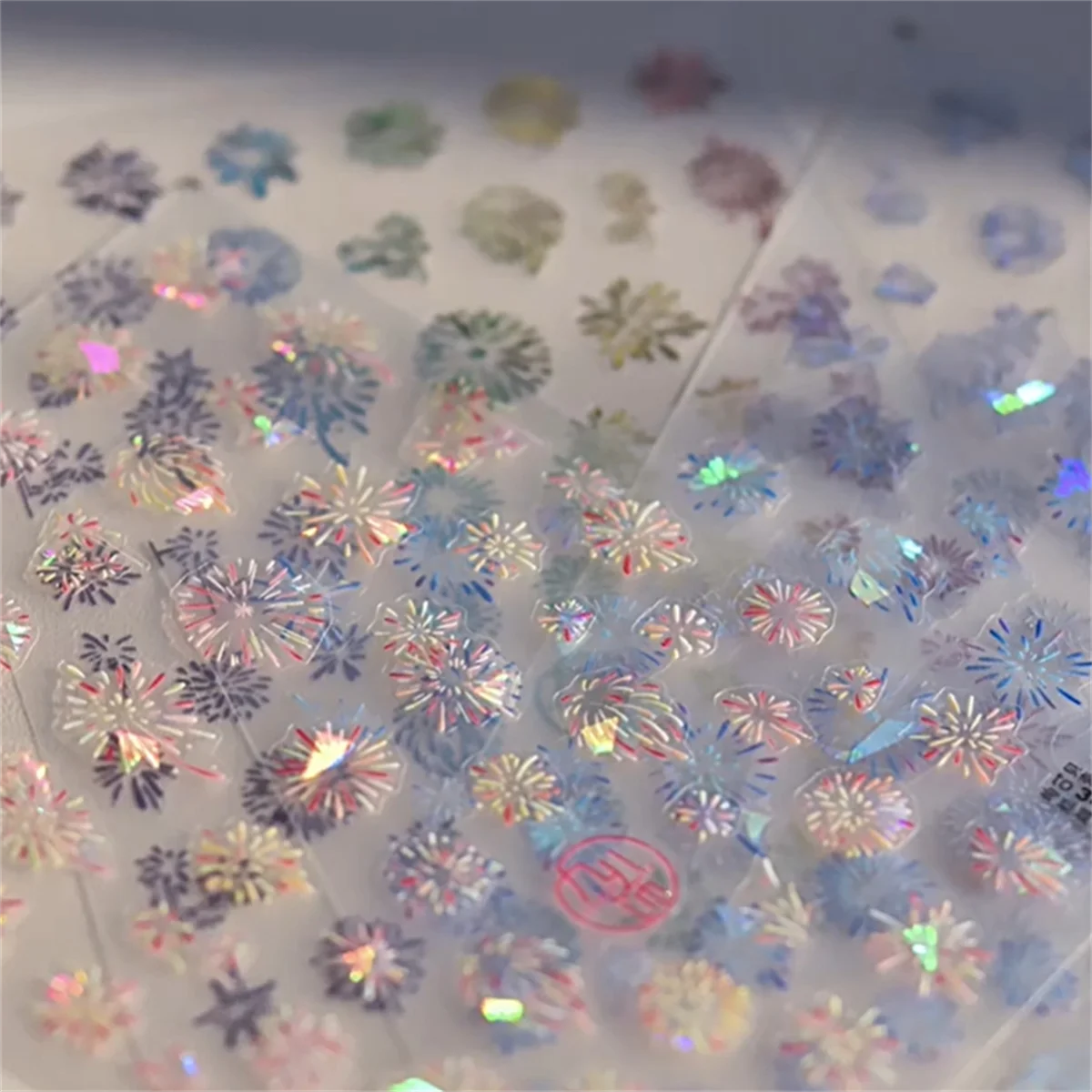5D Kawaii Fireworks Nail Stickers | Laser Self-Adhesive Decals Nail Art Stickers QXL