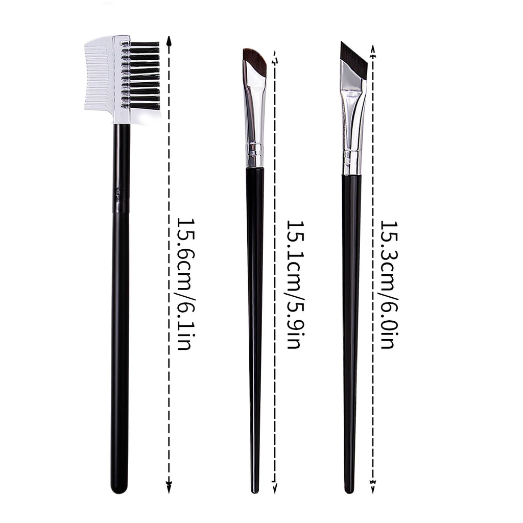 3-Pc Double-Ended Eyebrow & Eyeliner Brush Set | KOSSHOW Eye Makeup Brush Set QXL
